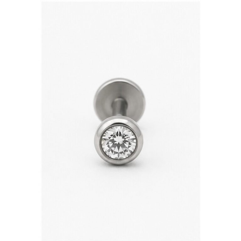 stainless steel tragus stud - front view