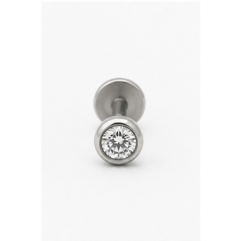 stainless steel tragus stud - front view