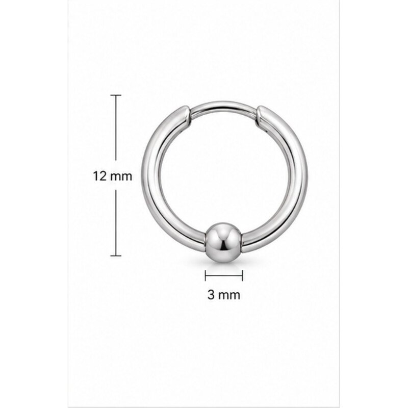 stainless steel conch earrings - size view