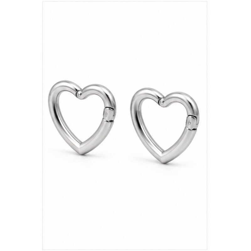 stainless steel daith earrings - angle view