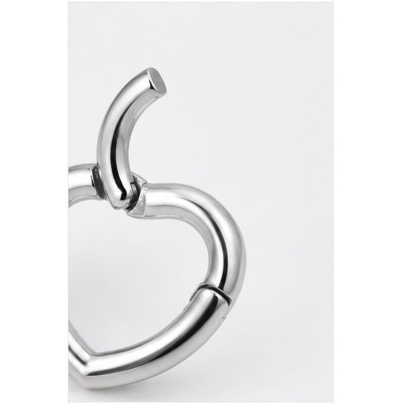 stainless steel daith earrings - detail view