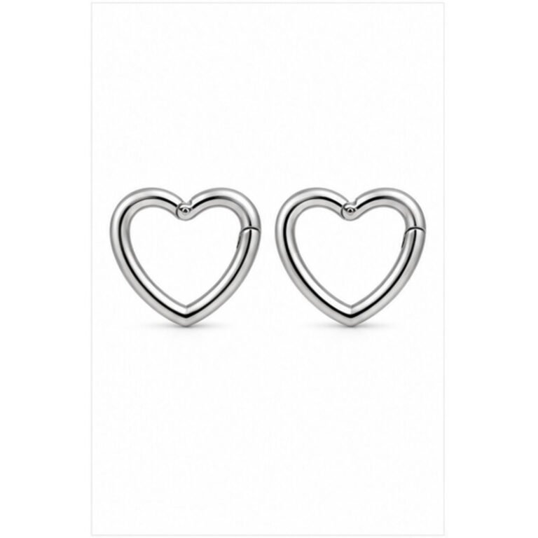 stainless steel daith earrings - front view