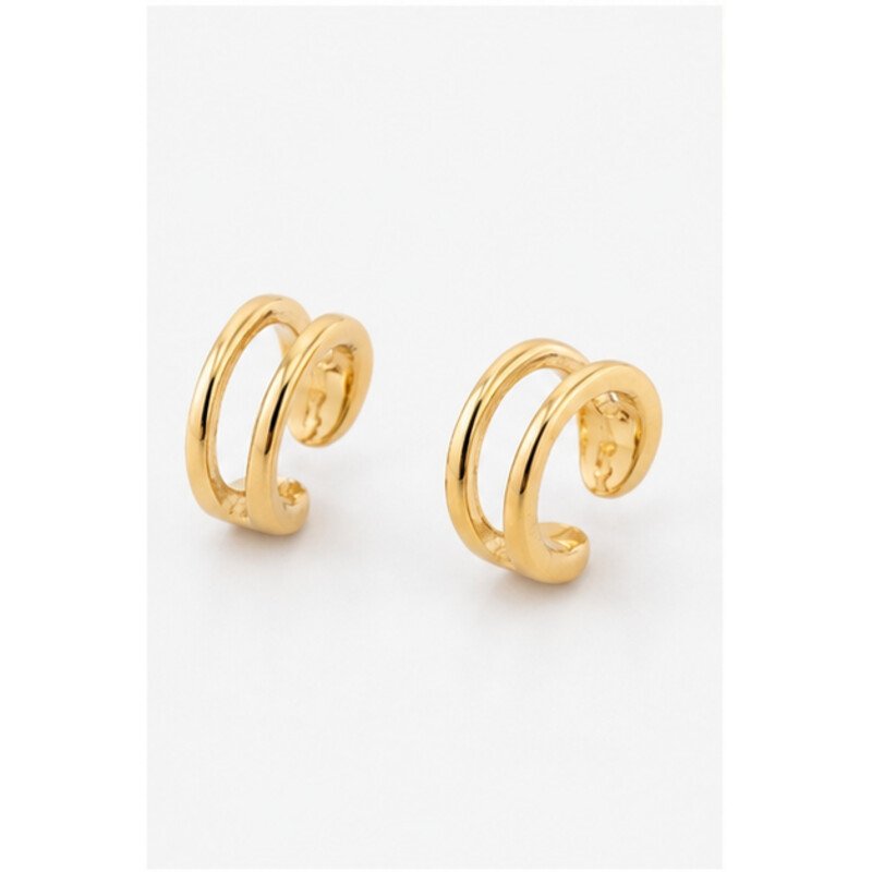 gold stainless steel ear cuff - angle view
