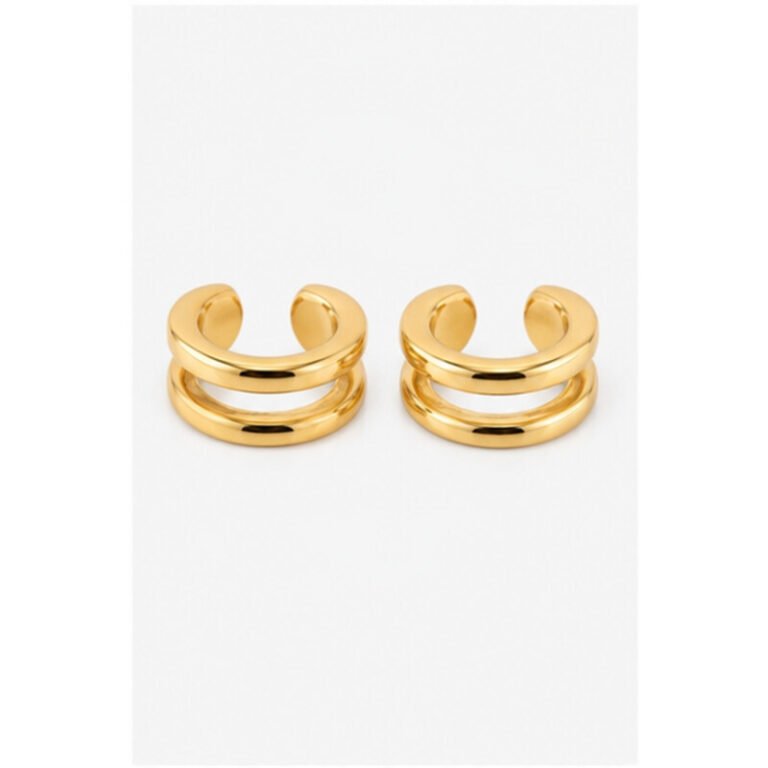 gold stainless steel ear cuff - front view