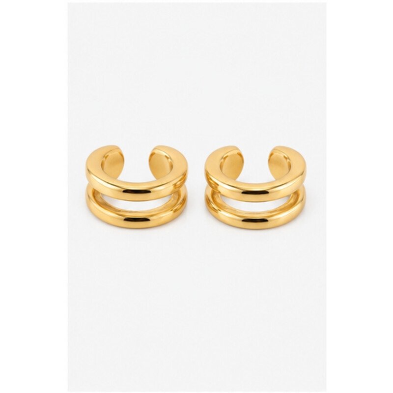 gold stainless steel ear cuff - front view