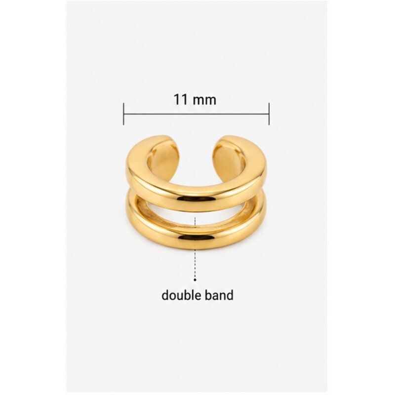 gold stainless steel ear cuff - size view