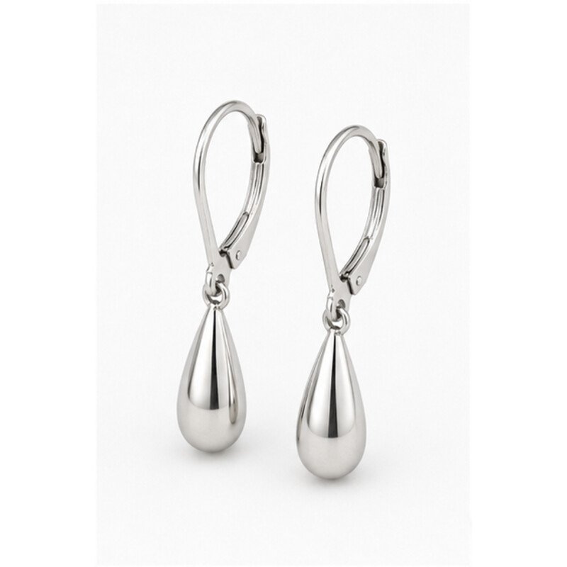 stainless steel drop earrings - angle view