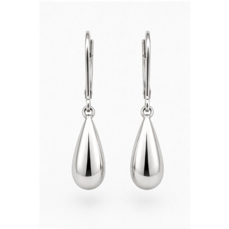 stainless steel drop earrings - front view