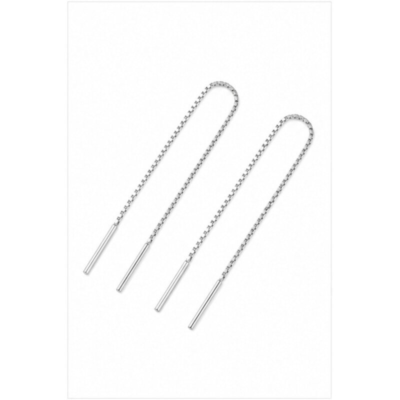 stainless steel dangle earrings - angle view