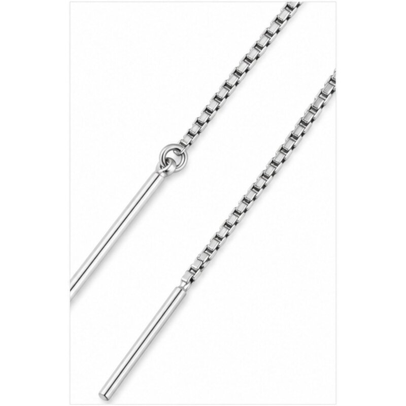 stainless steel dangle earrings - detail view