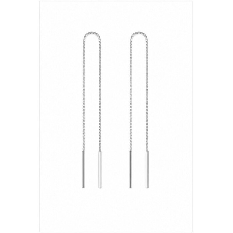 stainless steel dangle earrings - front view