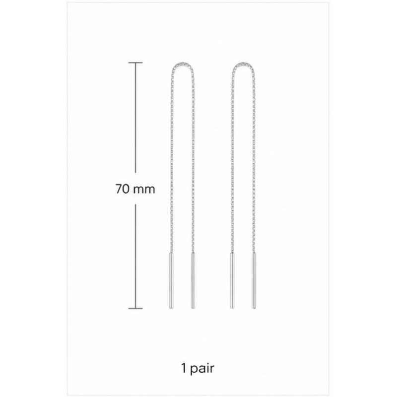 stainless steel dangle earrings - size view