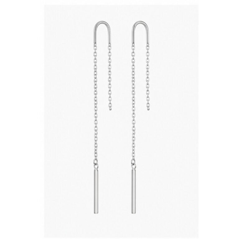 stainless steel threader earrings - front view