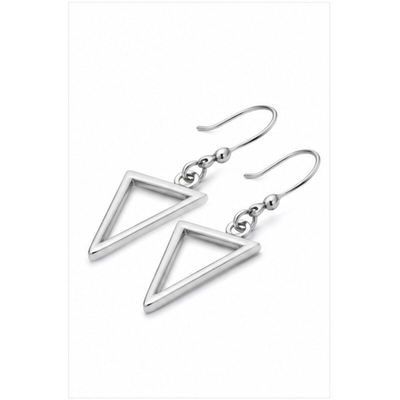 stainless steel geometric earrings - angle view