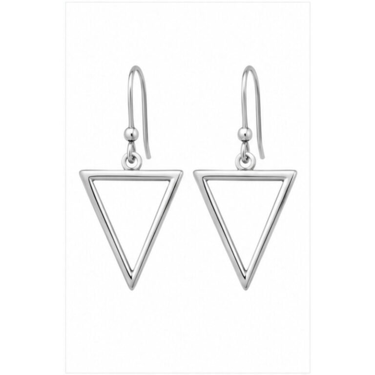 stainless steel geometric earrings - front view
