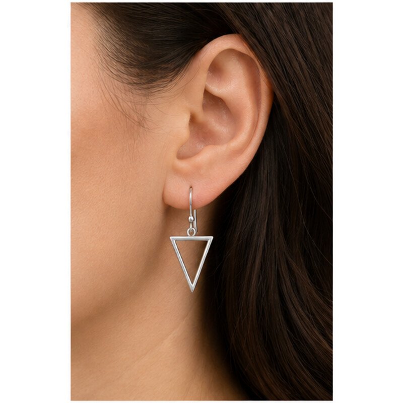 stainless steel geometric earrings - model view