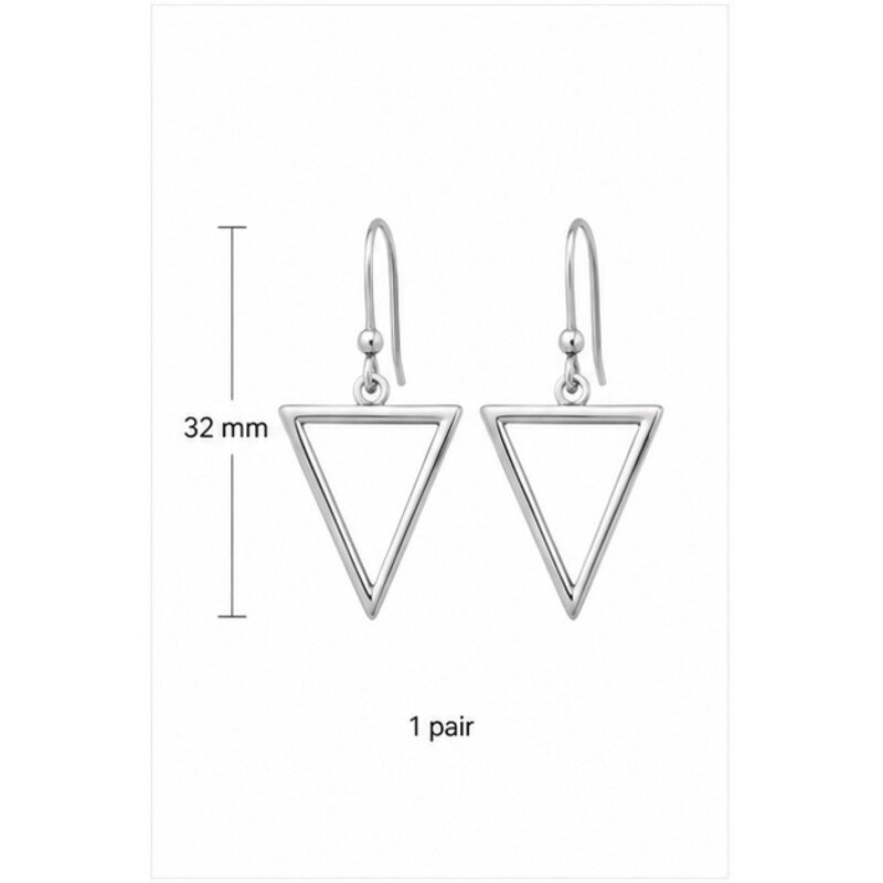 stainless steel geometric earrings - size view