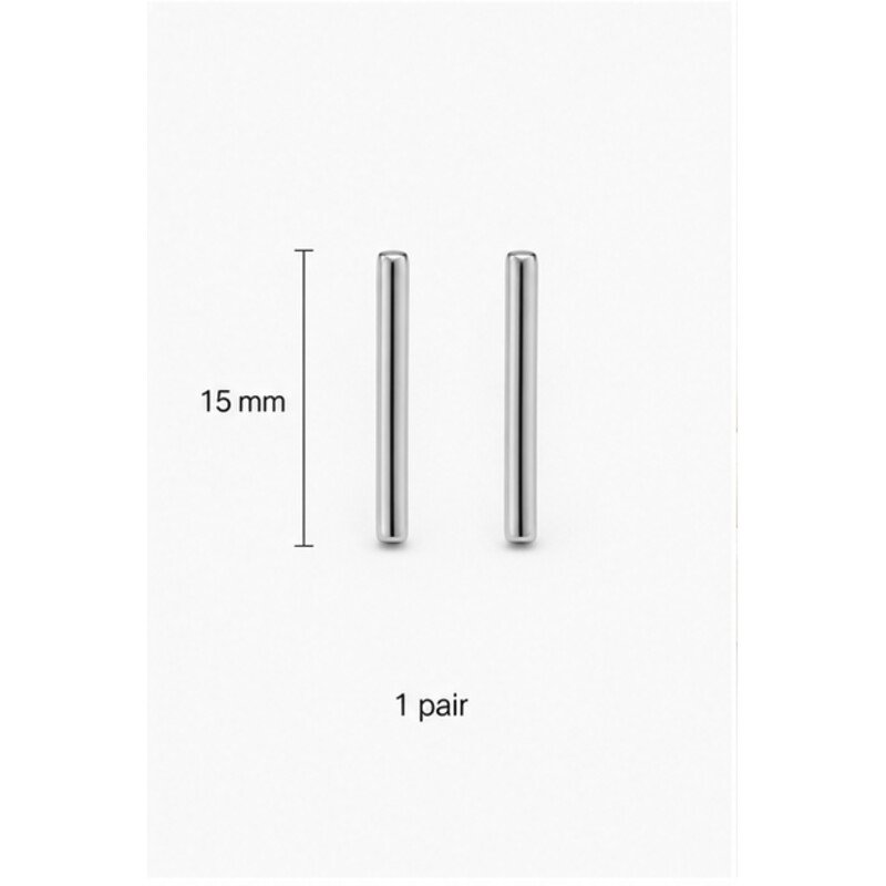 stainless steel bar earrings - size view