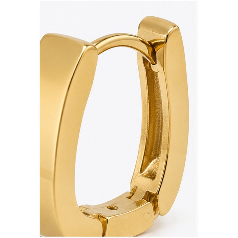 mens gold stainless steel earrings - detail view
