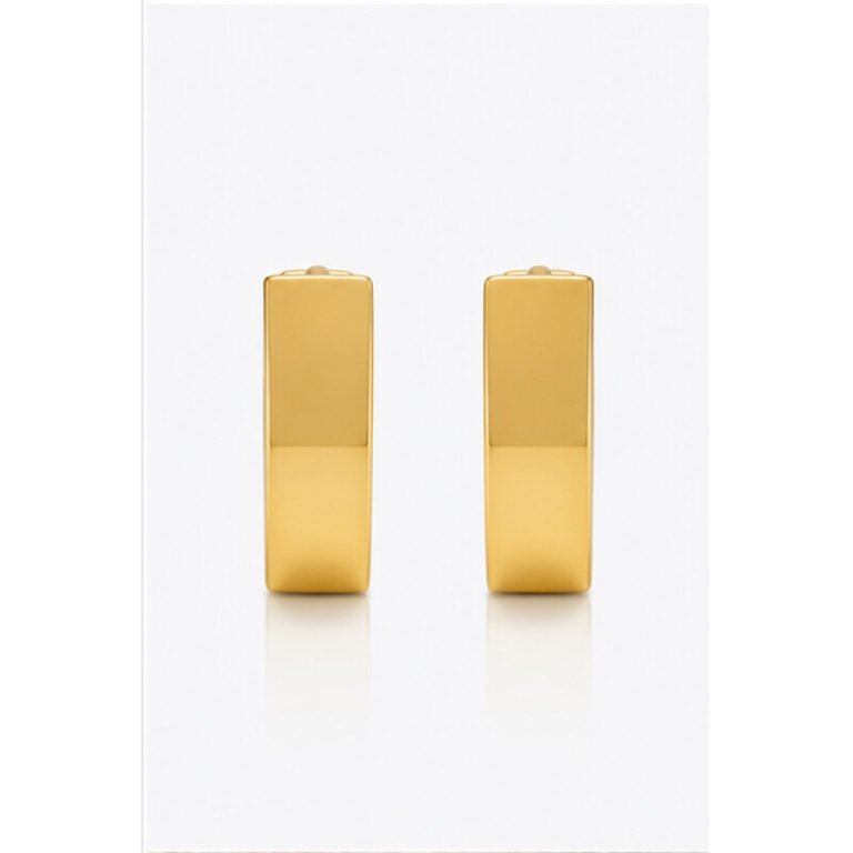 mens gold stainless steel earrings - front view