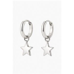 Stainless Steel Hoop Earrings With Charms