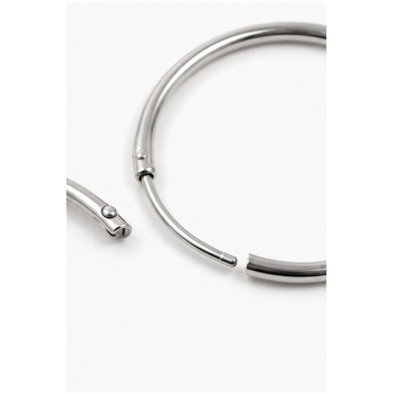 stainless steel sleeper earrings - detail view