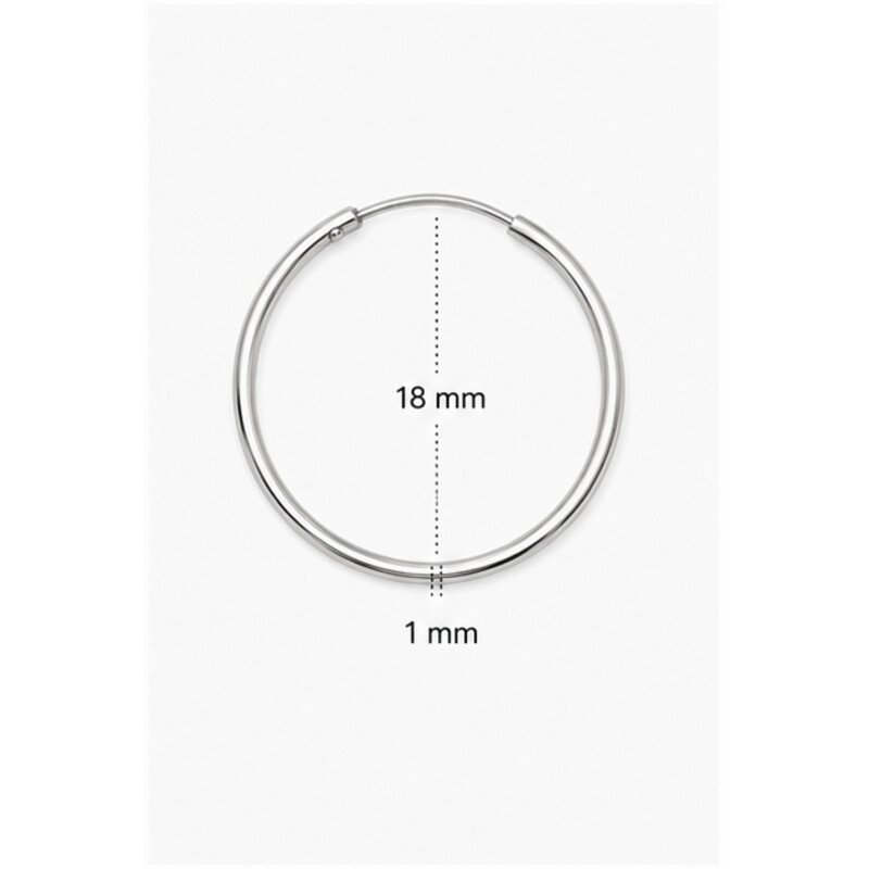 stainless steel sleeper earrings - size view