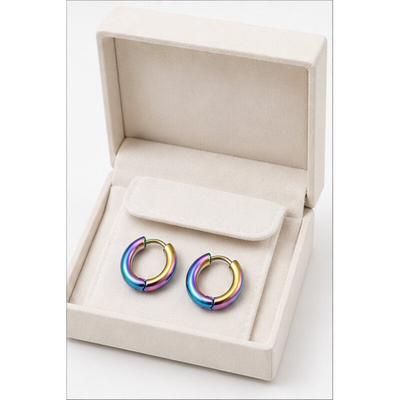 stainless steel rainbow earrings - packaging view