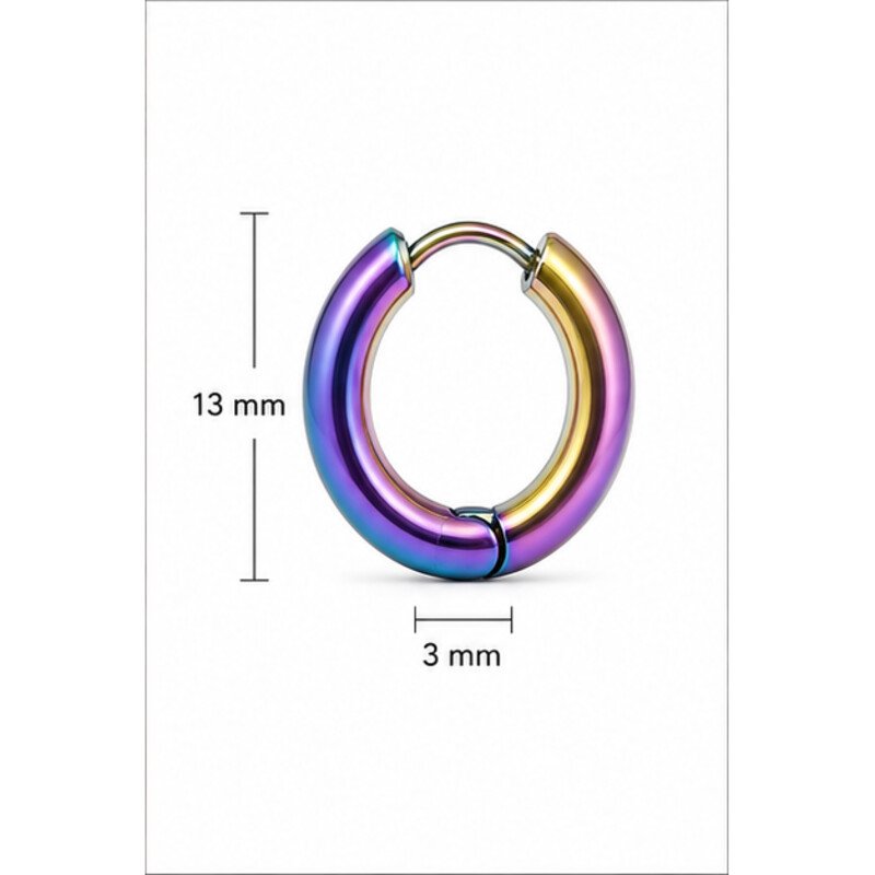 stainless steel rainbow earrings - size view