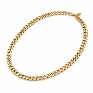 Men’s Gold Stainless Steel Curb Chain Necklace