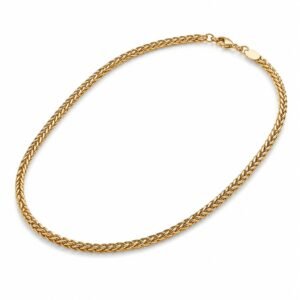 Men’s Gold Stainless Steel Wheat Chain Necklace