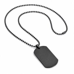 Men’s Black Stainless Steel Dog Tag Necklace