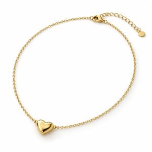 Women’s Gold Stainless Steel Heart Pendant Necklace