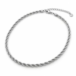 Women’s Silver Stainless Steel Rope Chain Necklace