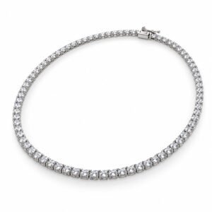 Women’s Silver Stainless Steel Tennis Necklace