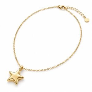 Women’s Gold Stainless Steel Star Pendant Necklace