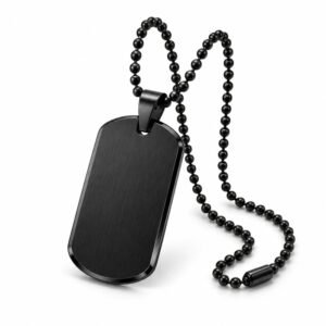 Men’s Black Stainless Steel Dog Tag Necklace