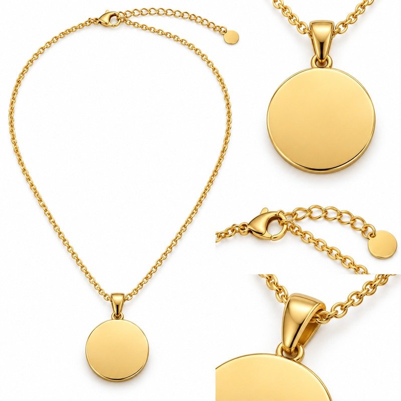 Sunburst pendant reverse, bail and clasp structure detail