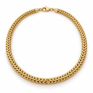 Men’s Gold Stainless Steel Foxtail Chain Necklace