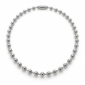 Women’s Silver Stainless Steel Ball Chain Necklace