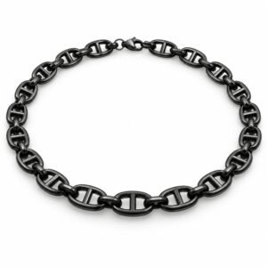 Men’s Black Stainless Steel Mariner Chain Necklace