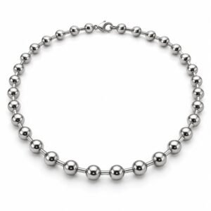 Men’s Silver Stainless Steel Ball Chain Necklace