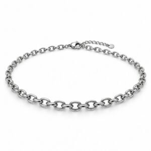 Women’s Silver Stainless Steel Cable Chain Necklace
