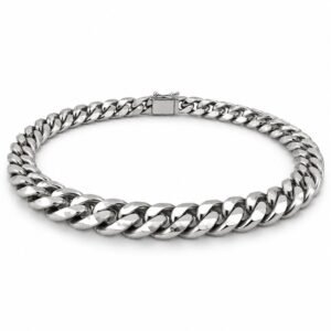Men’s Silver Stainless Steel 10mm Cuban Link Necklace