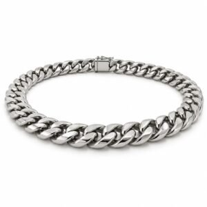 Men’s Silver Stainless Steel 12mm Cuban Link Necklace