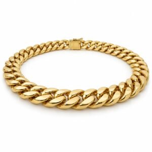 Men’s Gold Stainless Steel 15mm Cuban Link Necklace