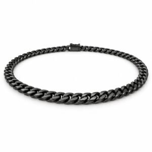 Men’s Black Stainless Steel 5mm Cuban Link Necklace