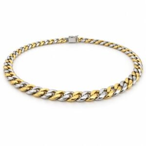 Men’s Two Tone Stainless Steel 5mm Cuban Link Necklace