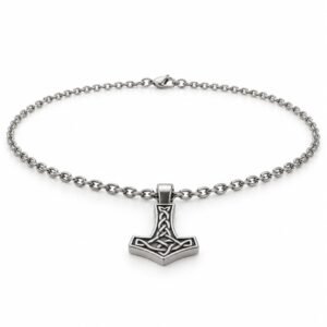 Men’s Silver Stainless Steel Hammer Pendant Necklace