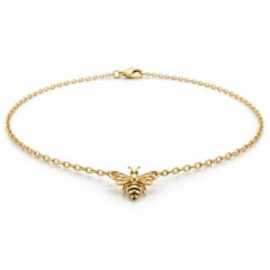 Women’s Gold Stainless Steel Honeybee Pendant Necklace